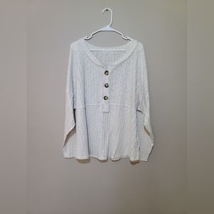 Maurices Ivory Woven Long Sleeve Lightweight Sweater Size 4X